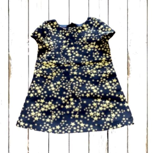 Koala KIK Dress Black w Metallic Gold Tone Stars Short Sleeve Size 3-6 Months - Picture 1 of 12